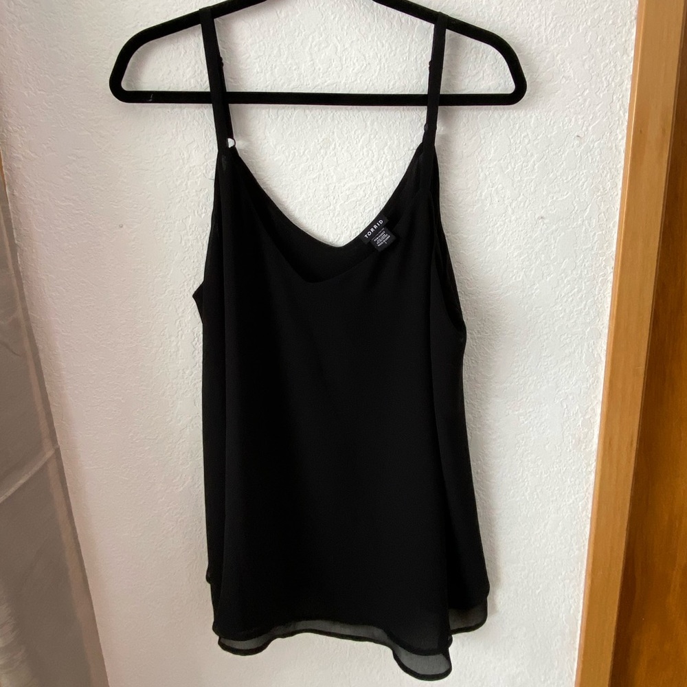 Torrid Chiffon Double Layer Swing Cami - Black - Size 1